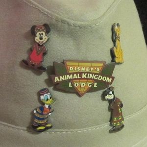 Vintage Disney Animal Kingdom Safari Hat WITH pins